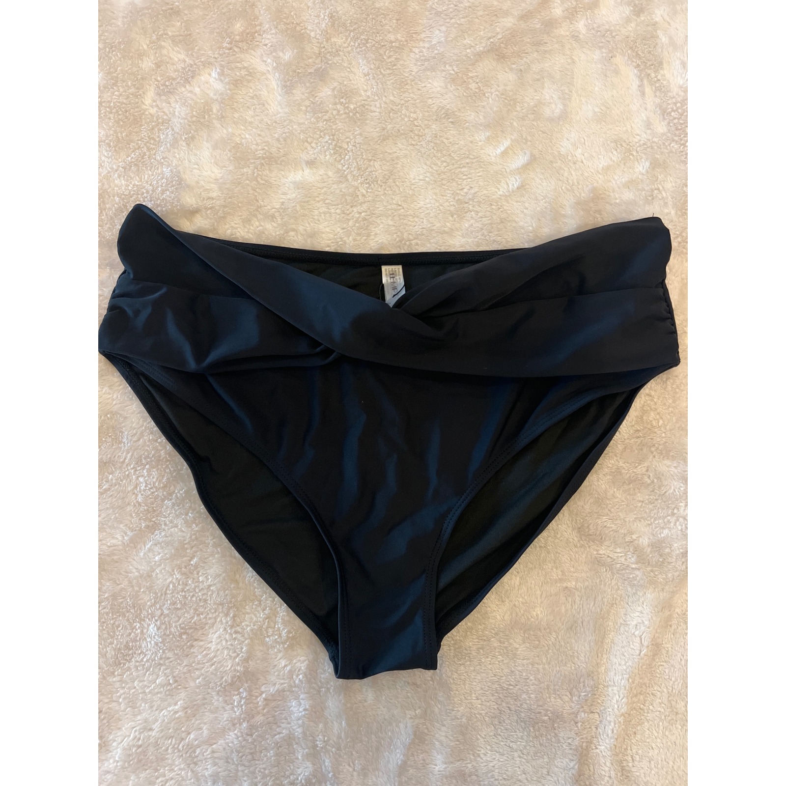 Tempt Me High Waisted Twist Front Bikini Bottoms Black Xl Nwt